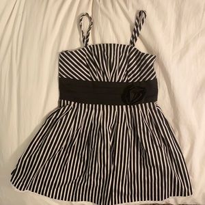 Kids black and white striped dress